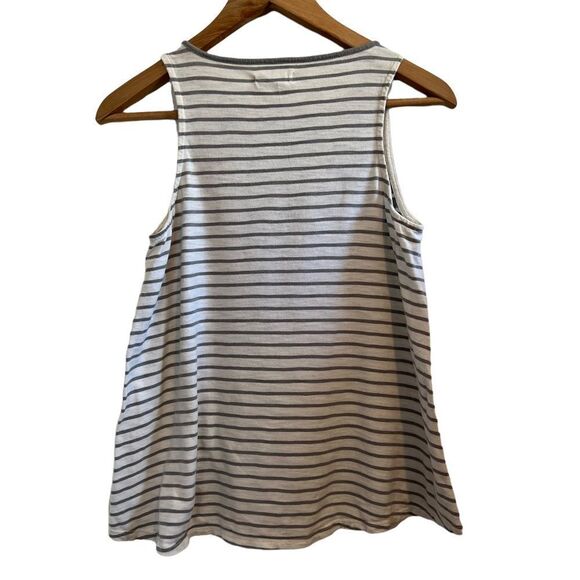 Madewell Forward-Seam Tank Top in Gray and Cream Stripe size XS - Picture 2 of 5
